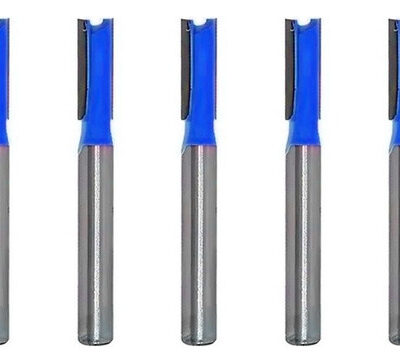 Kit 5 Fresas Retas 6mm 2 Dentes De Metal Duro Para Tupia
